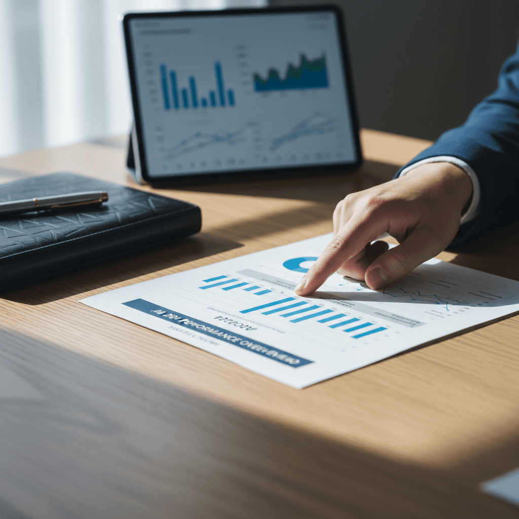 Financial advisor helping client review government fund documents